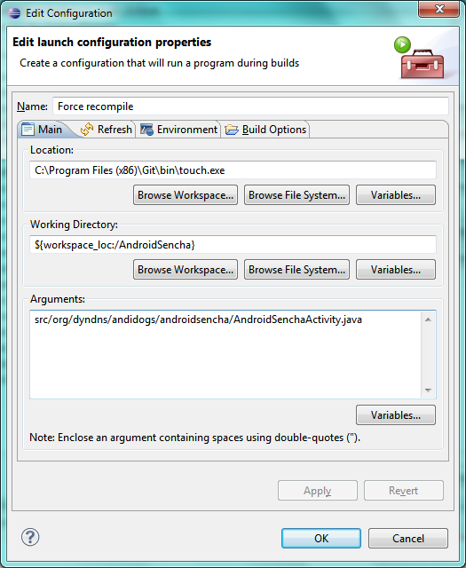 Eclipse builder for forcing recompilation (1)